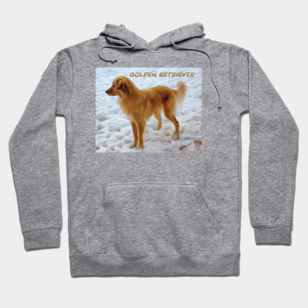 Golden Retriever in the snow Hoodie by PandLCreations